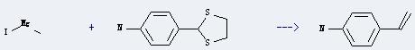 4-Aminostyrene can be prepared by methylmagnesium iodide and 2-(4-aminophenyl)-1,3-dithiolane